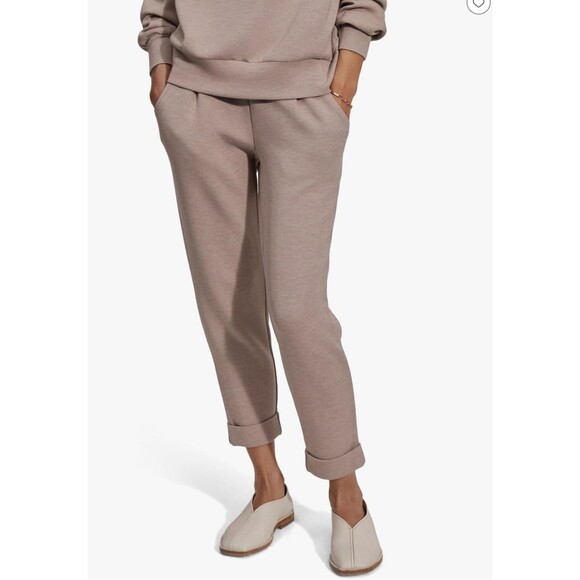 Varley The Rolled Cuff Pant 25 Pleated Sweatpants Doublesoft Size Large Tan - Picture 1 of 11